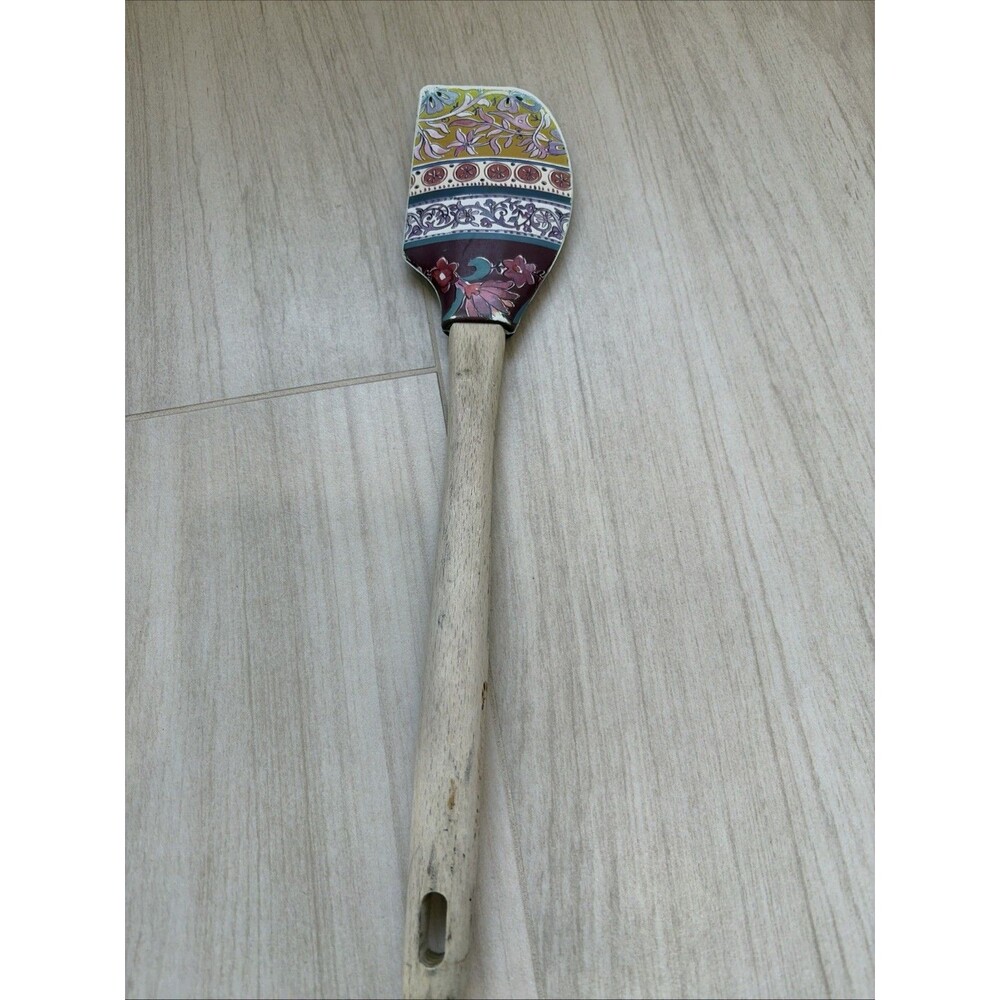 Anthropologie Floral Spatula Silicone Beechwood 0242